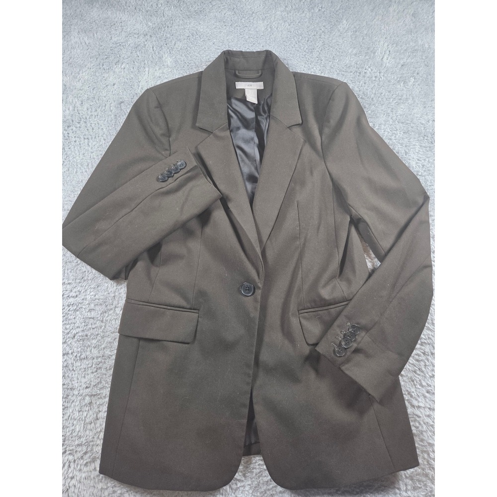 Corporate Chic Single Button Blazer Dark Olive Br… - image 2